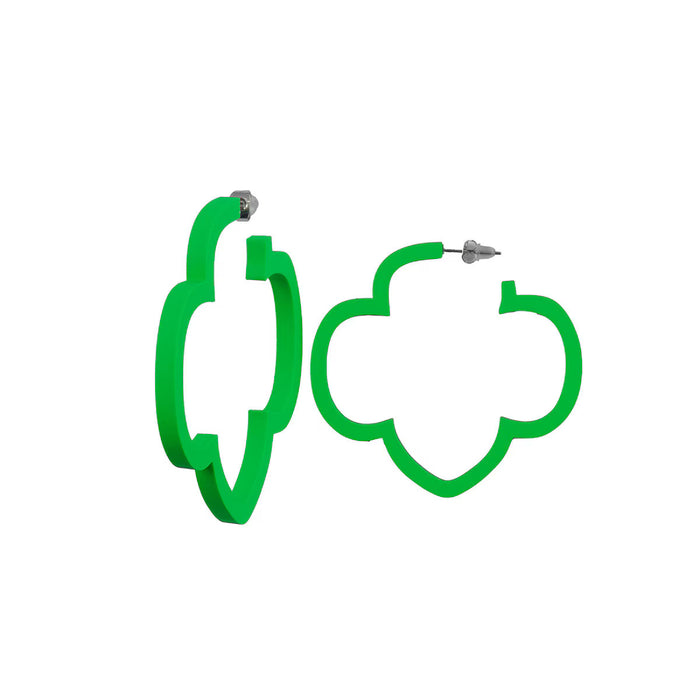 Trefoil Fun Finds Plastic Hoop Earrings